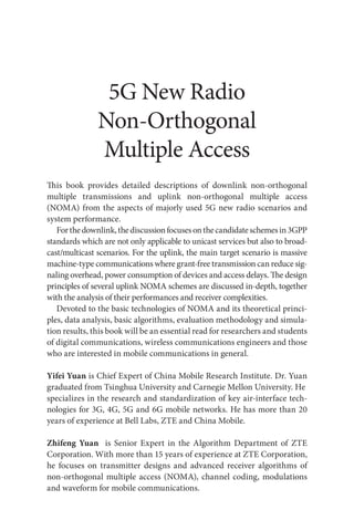 5G New Radio Non-Orthogonal Multiple Access 1st Edition Yifei Yuan | PDF
