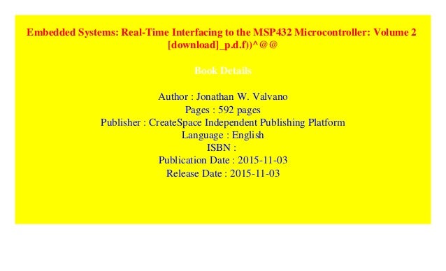 ti msp432 arm programming for embedded systems pdf download