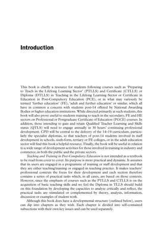 Teaching and Training in Post compulsory Education 3rd Edition Andy ...