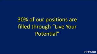 30% of our positions are
filled through “Live Your
Potential”
 