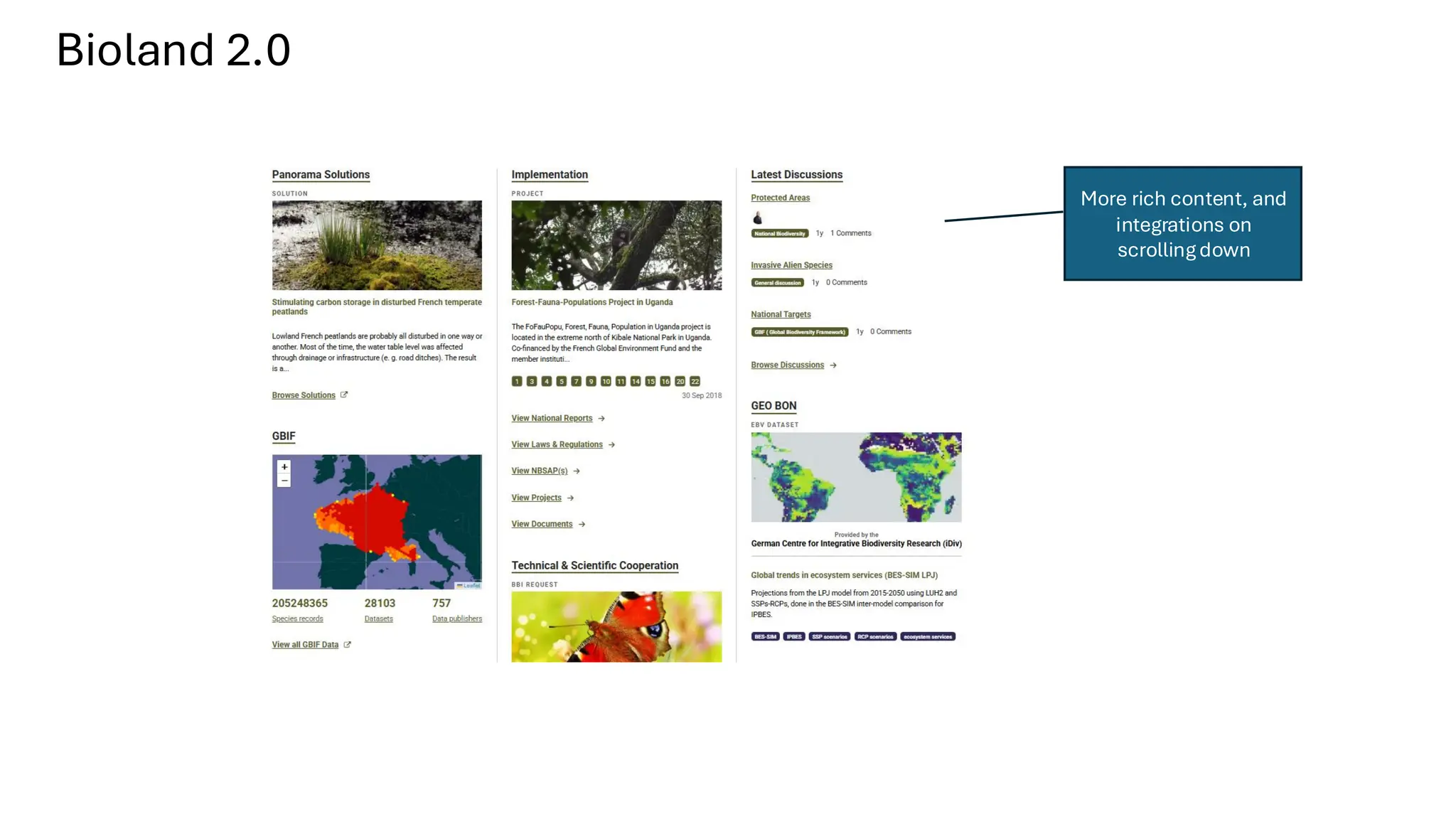 More rich content, and
integrations on
scrollingdown
Bioland 2.0
 