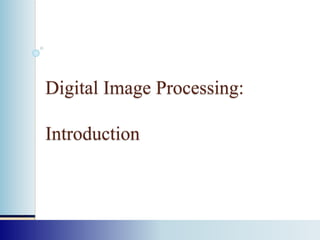 Digital Image Processing:
Introduction
 