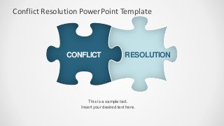 CONFLICT RESOLUTION
This is a sample text.
Insert your desired text here.
Conflict Resolution PowerPoint Template
 