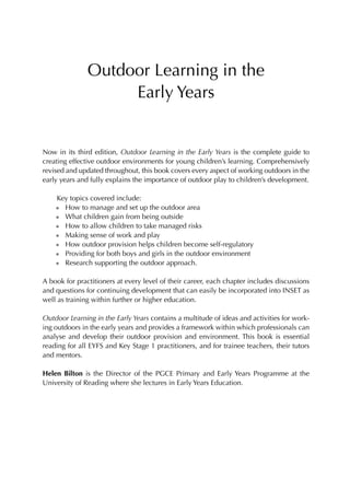 Outdoor Learning in the Early Years Management and Innovation 3rd ...