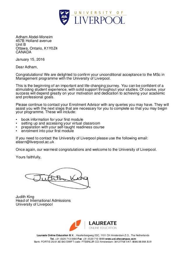 university admission officer cover letter