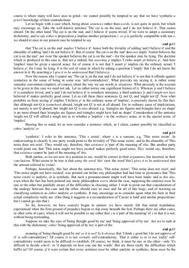 Philosophical papers austin