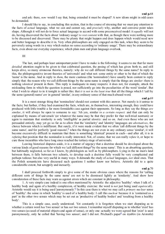 Philosophical papers austin
