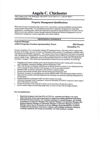 A. Chichester Resume