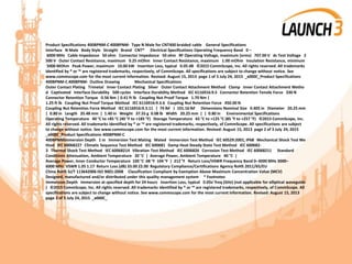 Product Specifications 400BPNM-C 400BPNM- Type N Male for CNT400 braided cable General Specifications
Interface N Male Body Style Straight Brand CNT® Electrical Specifications Operating Frequency Band 0 –
6000 MHz Cable Impedance 50 ohm Connector Impedance 50 ohm RF Operating Voltage, maximum (vrms) 707.00 V dc Test Voltage 2
500 V Outer Contact Resistance, maximum 0.25 mOhm Inner Contact Resistance, maximum 1.00 mOhm Insulation Resistance, minimum
5000 MOhm Peak Power, maximum 10.00 kW Insertion Loss, typical 0.05 dB ©2015 CommScope, Inc. All rights reserved. All trademarks
identified by ® or ™ are registered trademarks, respectively, of CommScope. All specifications are subject to change without notice. See
www.commscope.com for the most current information. Revised: August 15, 2013 page 1 of 3 July 24, 2015 _x000C_Product Specifications
400BPNM-C 400BPNM- Outline Drawing Mechanical Specifications
Outer Contact Plating Trimetal Inner Contact Plating Silver Outer Contact Attachment Method Clamp Inner Contact Attachment Metho
d Captivated Interface Durability 500 cycles Interface Durability Method IEC 6116916:9.5 Connector Retention Tensile Force 330 N
Connector Retention Torque 0.56 Nm | 0.41 ft lb Coupling Nut Proof Torque 1.70 Nm |
1.25 ft lb Coupling Nut Proof Torque Method IEC 6116916:9.3.6 Coupling Nut Retention Force 450.00 N
Coupling Nut Retention Force Method IEC 6116916:9.3.11 | 74 lbf | 101.16 lbf Dimensions Nominal Size 0.405 in Diameter 20.25 mm
| 0.80 in Length 35.48 mm | 1.40 in Weight 37.55 g 0.08 lb Width 20.25 mm | | 0.80 in Environmental Specifications
Operating Temperature 40 °C to +85 °C (40 °F to +185 °F) Storage Temperature 65 °C to +125 °C (85 °F to +257 °F) ©2015 CommScope, Inc.
All rights reserved. All trademarks identified by ® or ™ are registered trademarks, respectively, of CommScope. All specifications are subject
to change without notice. See www.commscope.com for the most current information. Revised: August 15, 2013 page 2 of 3 July 24, 2015
_x000C_Product Specifications 400BPNM-C
400BPNMImmersion Depth 1 m Immersion Test Mating Mated Immersion Test Method IEC 60529:2001, IP68 Mechanical Shock Test Me
thod IEC 60068227 Climatic Sequence Test Method IEC 600681 Damp Heat Steady State Test Method IEC 600682-
3 Thermal Shock Test Method IEC 60068214 Vibration Test Method IEC 6006826 Corrosion Test Method IEC 60068211 Standard
Conditions Attenuation, Ambient Temperature 20 °C | Average Power, Ambient Temperature 40 °C |
Average Power, Inner Conductor Temperature 100 °C 68 °F 104 °F | 212 °F Return Loss/VSWR Frequency Band 0–3000 MHz 3000–
6000 MHz VSWR 1.05 1.17 Return Loss (dB) 33.00 22.00 Regulatory Compliance/Certifications Agency RoHS 2011/65/EU
China RoHS SJ/T 113642006 ISO 9001:2008 Classification Compliant by Exemption Above Maximum Concentration Value (MCV)
Designed, manufactured and/or distributed under this quality management system * Footnotes
Immersion Depth Immersion at specified depth for 24 hours Insertion Loss, typical 0.05v¯freq (GHz) (not applicable for elliptical waveguide
) ©2015 CommScope, Inc. All rights reserved. All trademarks identified by ® or ™ are registered trademarks, respectively, of CommScope. All
specifications are subject to change without notice. See www.commscope.com for the most current information. Revised: August 15, 2013
page 3 of 3 July 24, 2015 _x000C_
 