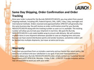 Same Day Shipping, Order Confirmation and Order
Tracking
Once your order is placed for the Burndy YAZV2C2TC14E1FX, you may select from several
shipping methods, including UPS, Federal Express, DHL, USPS, 3 day, 2 day, overnight and
international methods. Orders received and approved before 3PM EST will generally ship
the same business day. You will receive an order confirmation email for your Burndy
YAZV2C2TC14E1FX along with the tracking number as soon as it is available. The tracking
number will allow you to track your shipment in real time. We pack the Burndy
YAZV2C2TC14E1FX in anti-static bubble wrap to ensure safe delivery. We will combine
multiple items in one shipment whenever possible to save on shipping time and costs.
Because we have several distribution points and vendor locations, sometimes orders will
be divided into multiple shipments, but never at extra cost to you.
_______________________________________
Warranty
Every item you purchase from us includes a warranty and our hassle-free return policy. We
stand by our product and your satisfaction is our goal. If you ever have questions or
concerns about your Burndy YAZV2C2TC14E1FX order, simply contact our Customer Service
Department at 877-878-9134, Monday - Friday, 9 AM - 5 PM EST. Friendly customer service
reps are available to assist you with your order.
 