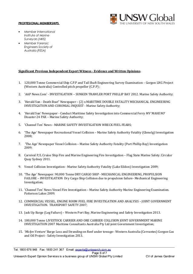 Unsw cv template picture