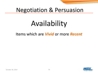 Negotiation & Persuasion
Availability
79
Items which are Vivid or more Recent
October 30, 2014
 