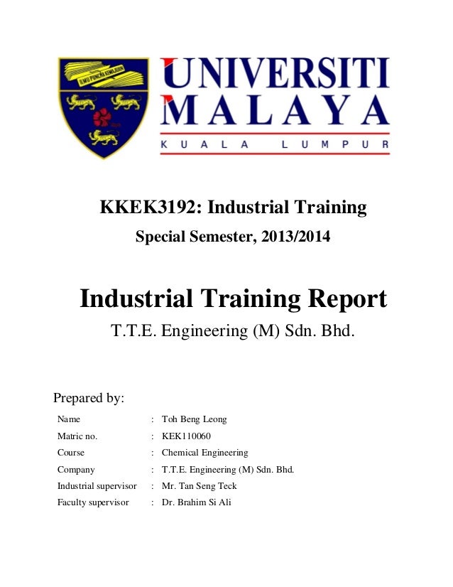 KKEK3192 Industrial Training Report