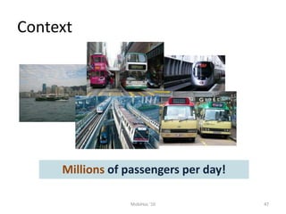 Context
MobiHoc '10 47
Millions of passengers per day!
 