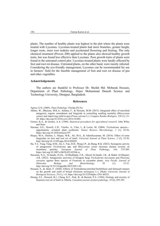 BIOLOGICAL CONTROL OF FOOT AND ROOT ROT DISEASE OF PEA (PISUM SATIVUM L ...