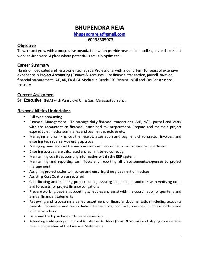 98 senior accountant resume objective hotel accountant project accountant resume