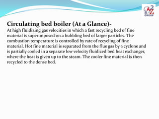 General Arrangements of FBC Boiler
FBC boilers comprise of following systems:
i) Fuel feeding system
ii) Air Distributor
i...