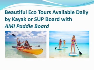 Beautiful Eco Tours Available Daily
by Kayak or SUP Board with
AMI Paddle Board
 