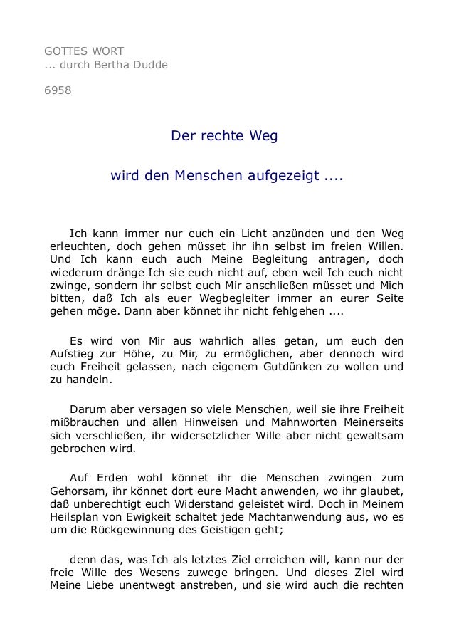 6958 Der rechte Weg wird den Menschen aufgezeigt.