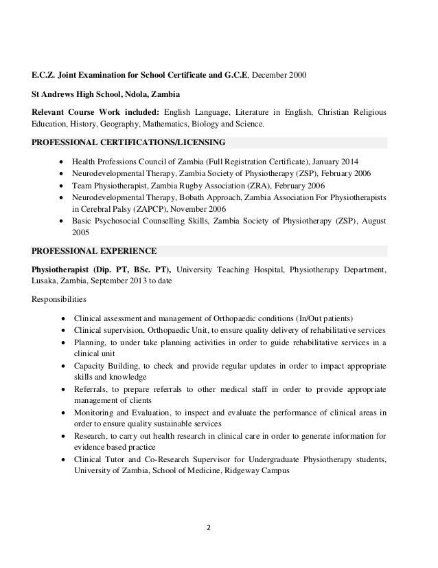 cv exle for physiotherapist lms cv cv exle for physiotherapist lms cv