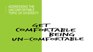 ADDRESSING THE
UNCOMFORTABLE
TOPIC OF DIVERSITY
 