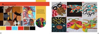 30 31
Abstract Animals
Animals and birds like horse,
cat, lady bird, owl and panda
are used in an abstract form to
develop motifs. Satin, chain,
running stiches sre used to give
outline and and to fill the motifs.
ecbe44 e5272b c2d6f1 f42b1b 6b4725 BLACK
 