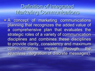An Introduction To Integrated Marketing Communications