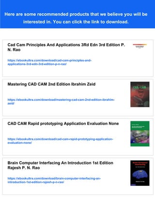 CAD CAM Principles And Applications 2nd Edition P. N. Rao | PDF
