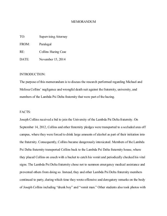 memorandum sample