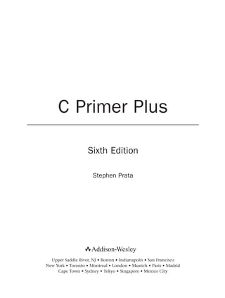 (Ebook) C Primer Plus Sixth Edition by Stephen Prata | PDF
