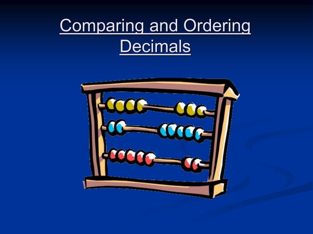 Comparing and Ordering Decimals | PPT