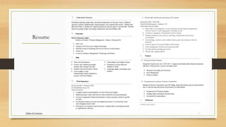 16
Resume
Table of Contents
 