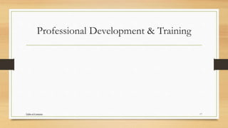 Professional Development & Training
17Table of Contents
 