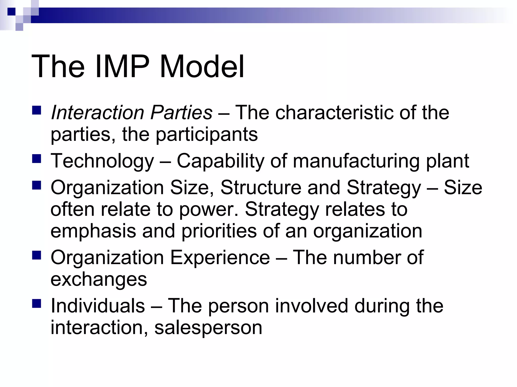 The Industrial Marketing and Purchasing IMP Model | PPT