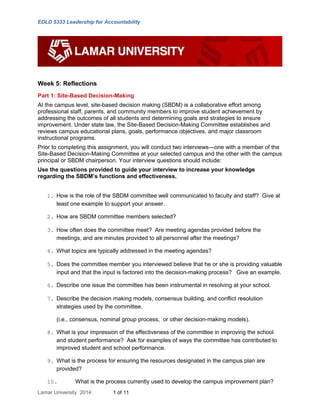 EDLD 5333 Leadership for Accountability assignment 5 | DOC