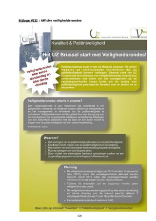 100
Bijlage VIII : Affiche veiligheidsrondes
 