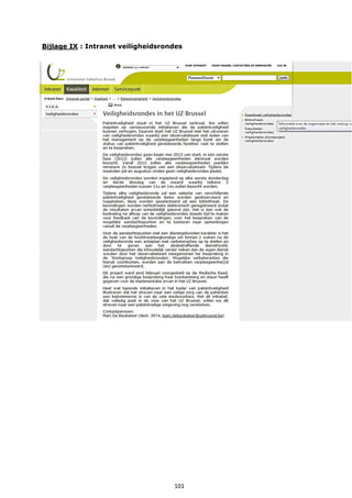 101
Bijlage IX : Intranet veiligheidsrondes
 
