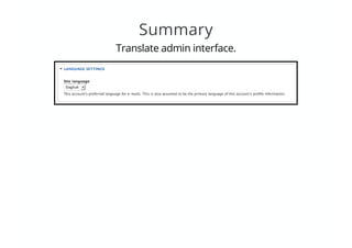Summary
Translate admin interface.
 