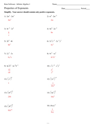 Properties Of Exponents