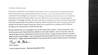Kevin Gardner -Letter of Recommendation