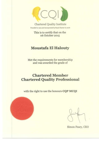Chartered Member Charter Quality Professional