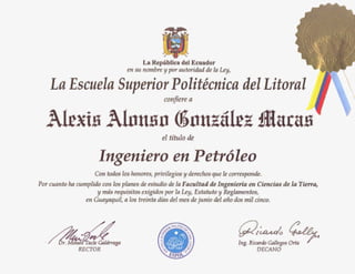 Diploma de Ingeniero ESPOL