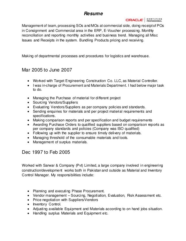 inventory reconciliation resume Imran Siraj Resume