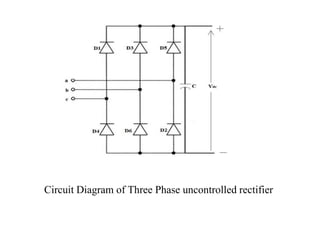 Circuit Diagram of Three Phase uncontrolled rectifier
 