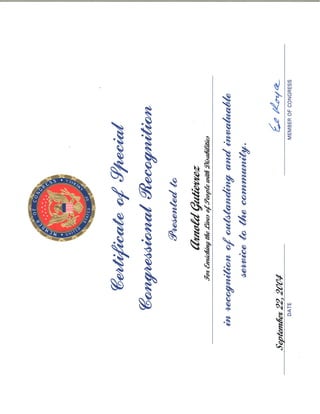 Certificate - Congressman Ed Royce