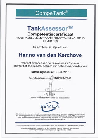 HVDK - competentiecertificaat Tank Assessor