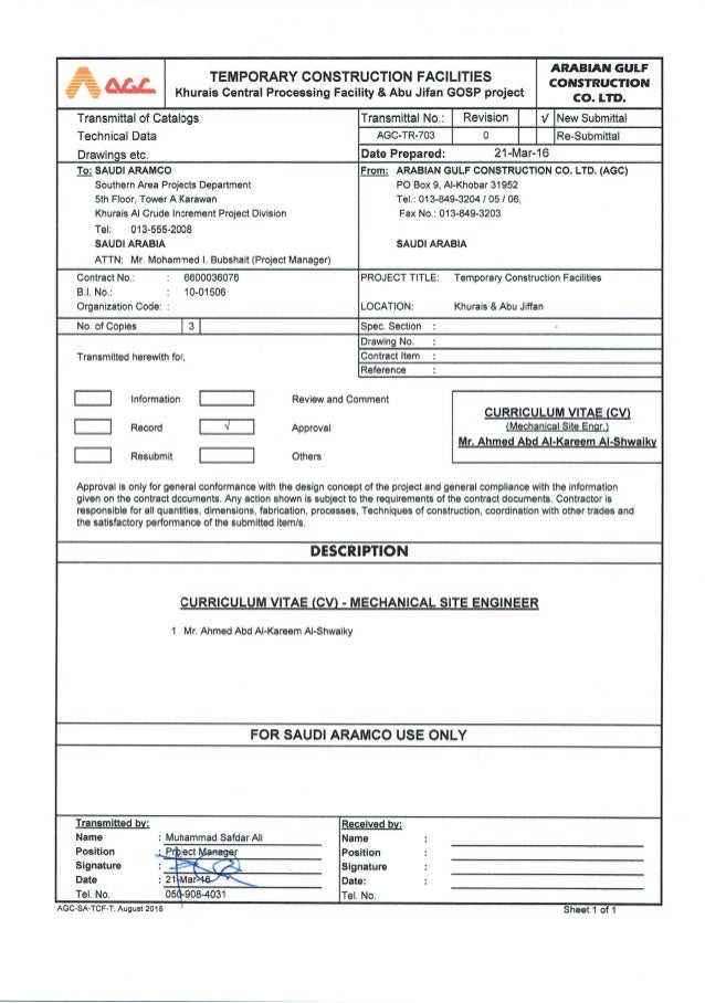 Agc Tr 703 Cv Mechanical Site Engr Mr Ahmed Abd 1