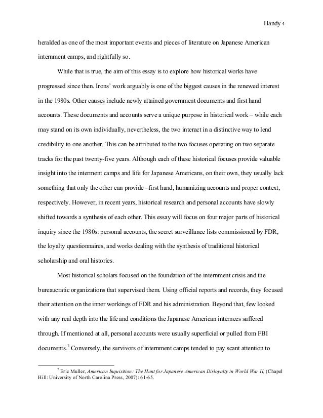 What is an historiographical essay