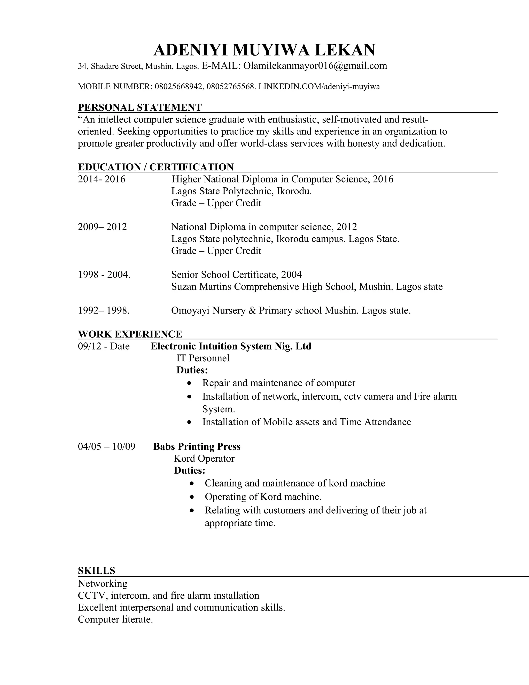 cv mayor new(1) | PDF