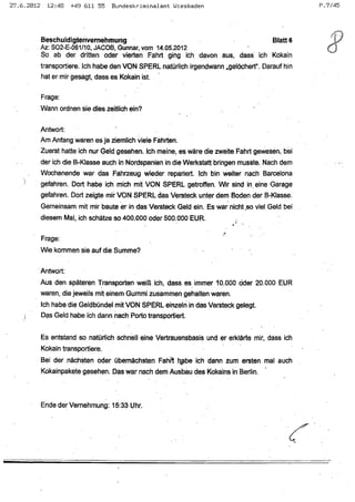 JOSE MANUEL DOMINGUEZ LAGE vernehmung